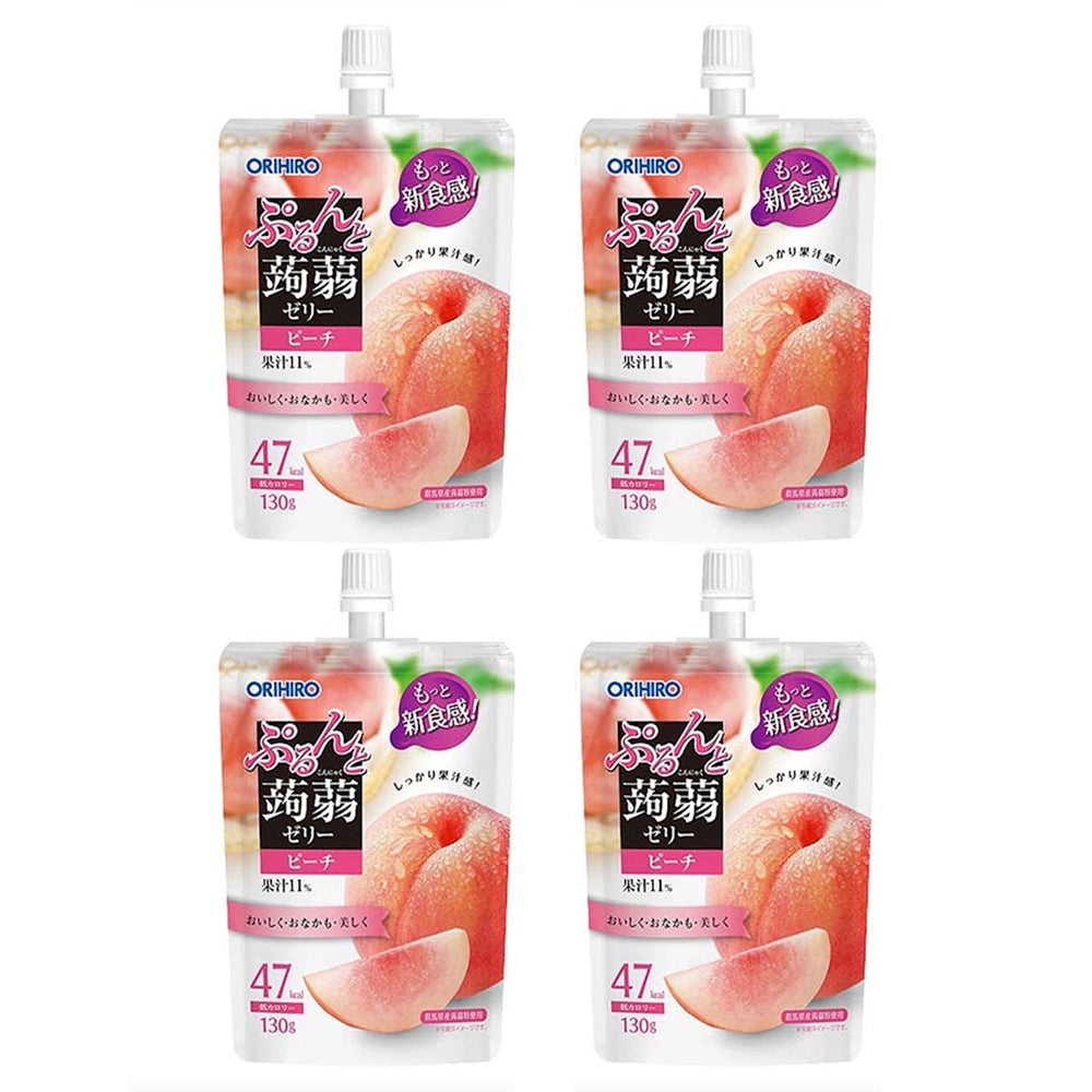 Oirhiro Konjac Jelly with 47cal White Peach Flavor Upgraded New Pack 130gX4Pack