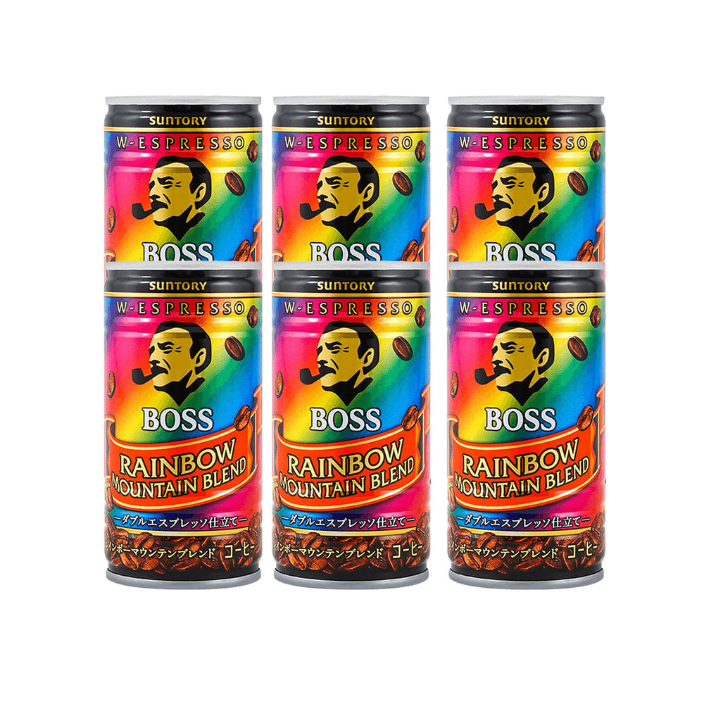 Suntory Boss W-Espresso Rainbow Packing Coffee Blend Bitter Flavor 185g X6pack