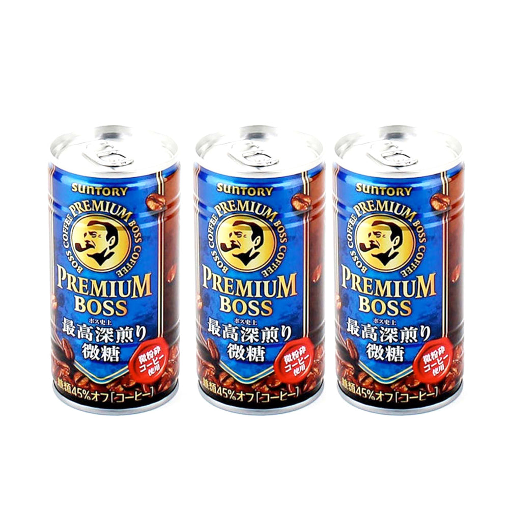 Suntory Premium Boss Deep Fry Espresso Low Sugar Coffee 185g X3pack