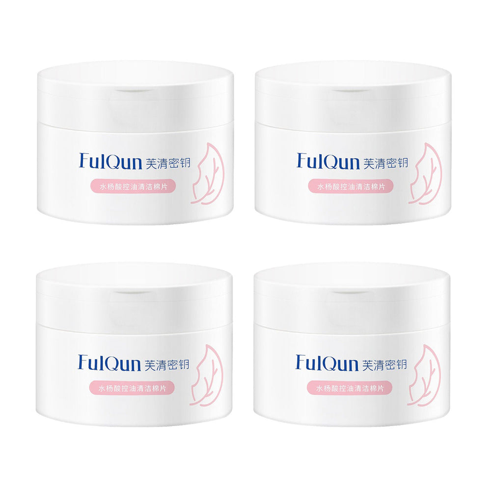 Fulqun 3D Salicylic Acid OilControl Cleansing Cotton Pads for Makeup Remover 50Pieces X4Pack