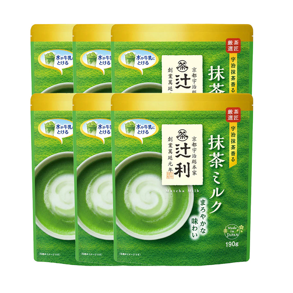 Tsujiri Matcha Powder Mix - For Beverages and Baking Recipes 190g X6Pack