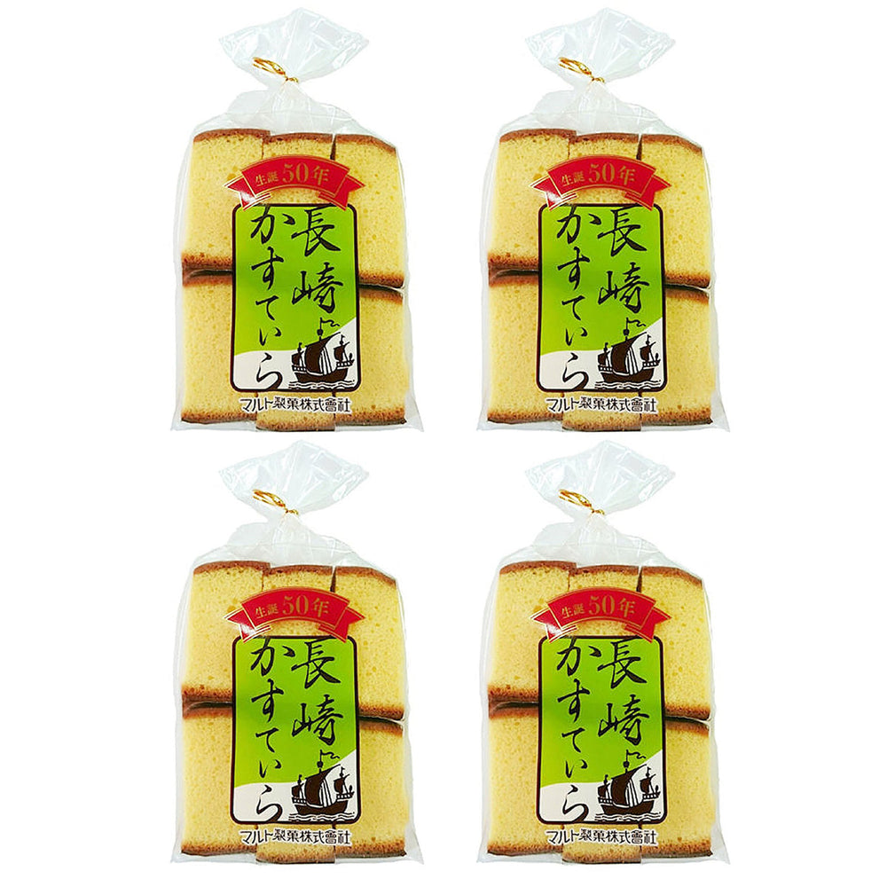 Maruto Nagasaki Cake Snack Breakfast Cake 6pcs 258gX4Pack