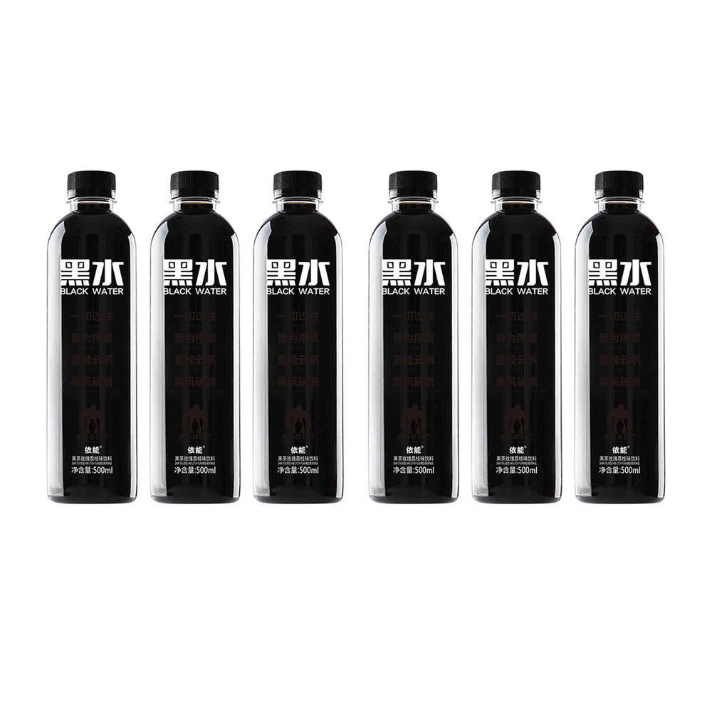 Yineng Black Water Drink Black Tea Rose Lychee Flavor 500ml X6pack