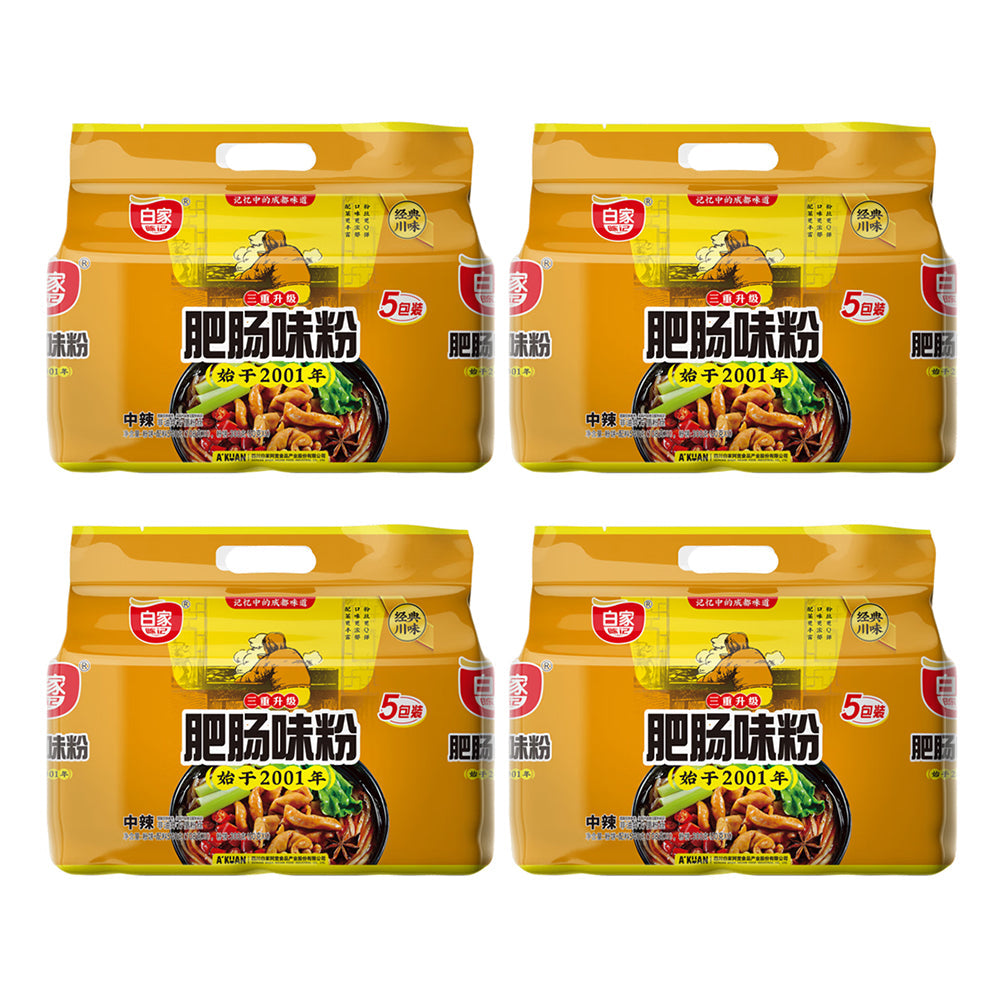 Baijia Pork Intestine Flavor Rice Noodle 108gX5BagsX4Pack