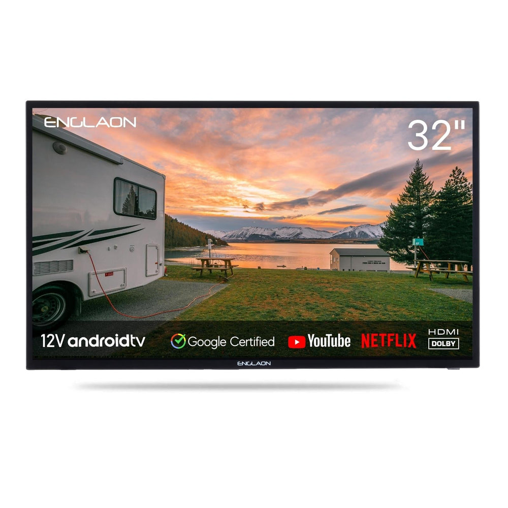 ENGLAON 32&#39;&#39; HD Smart 12V TV With Built-in Chromecast and Bluetooth Android 11