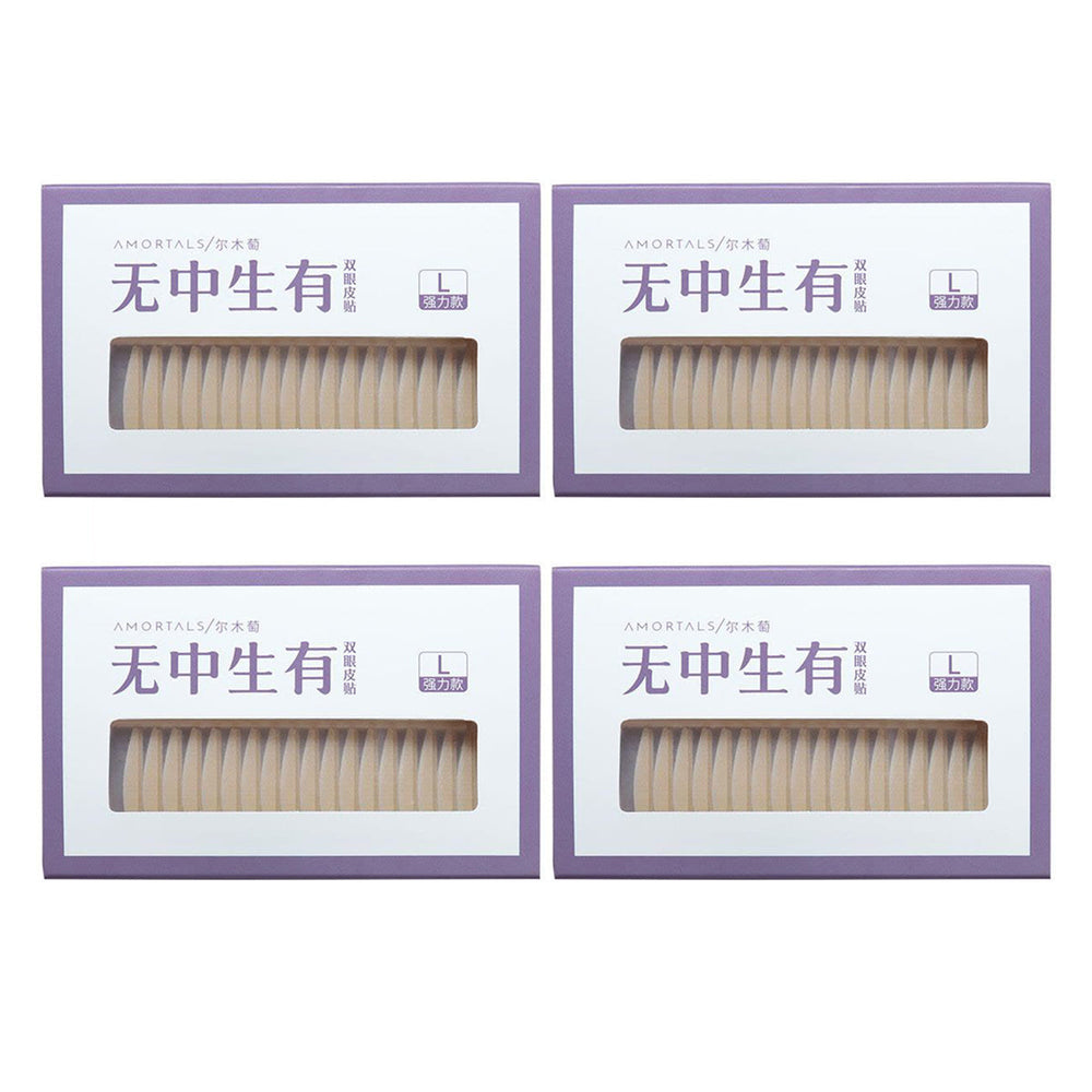 Amortals L Size Waterproof Invisible Double Eyelid Tape Sticker Natural Fiber Eyelid Lifter Strips 4Pack