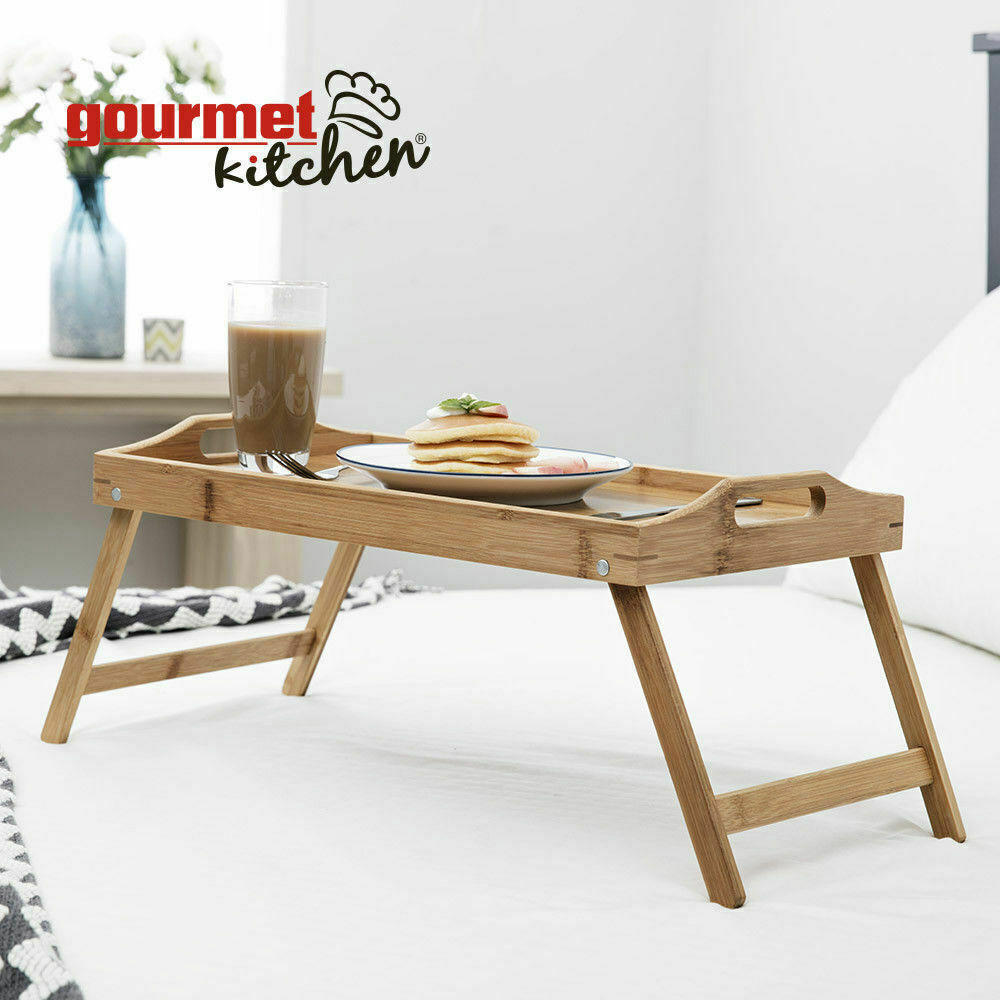 Gourmet Kitchen Bamboo Breakfast In Bed Tray Wood Brown