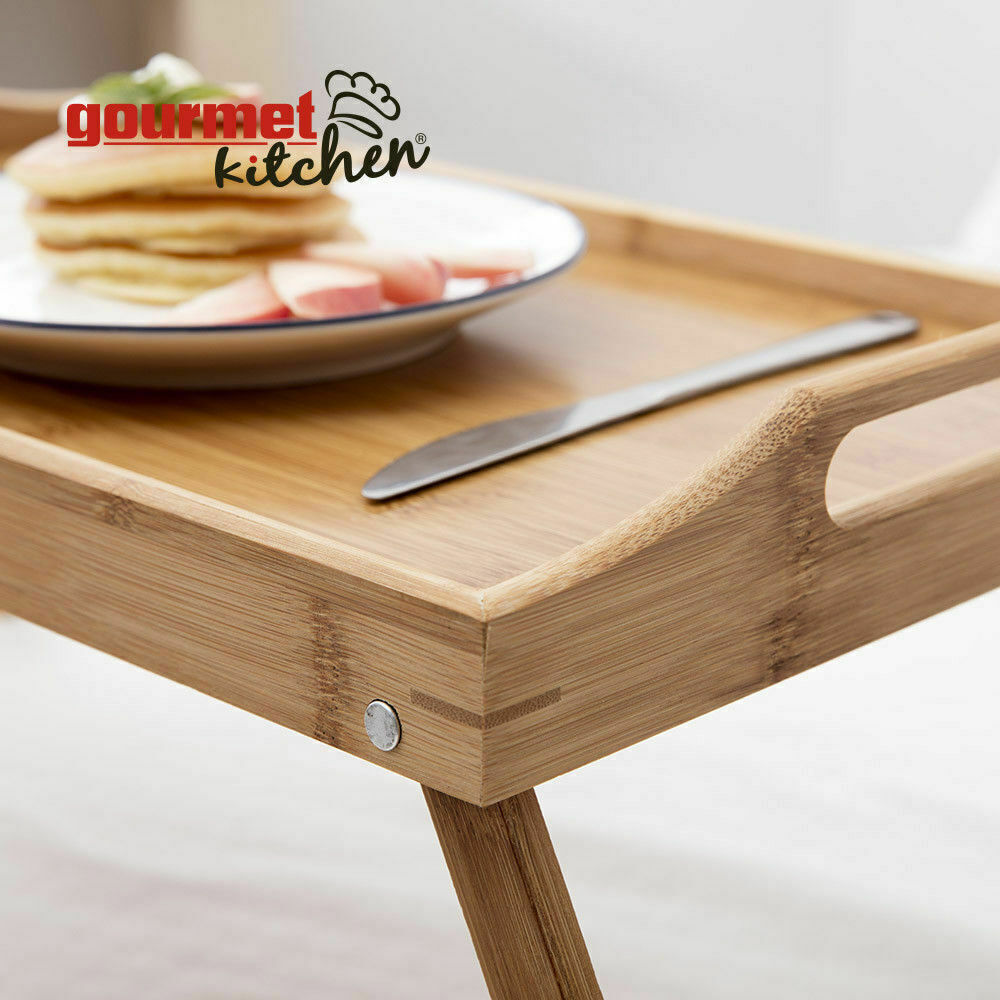 Gourmet Kitchen Bamboo Breakfast In Bed Tray Wood Brown