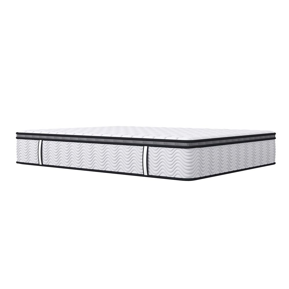 Ergopedic Mattress 5 Zone Latex Pocket Spring Mattress In A Box 30cm Single White, Grey, Black