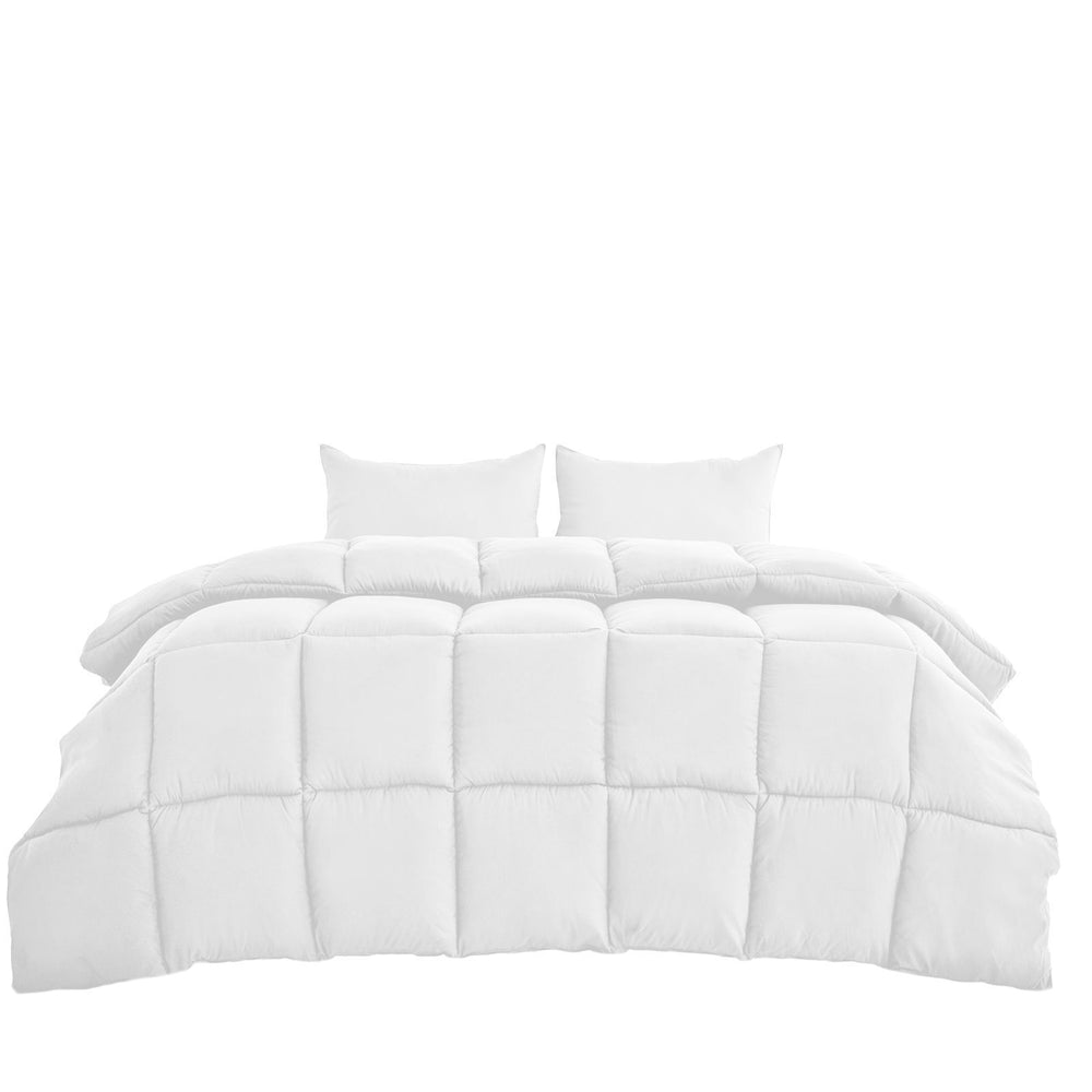 Royal Comfort 350GSM Luxury Soft Bamboo All-Seasons Quilt Duvet Queen White