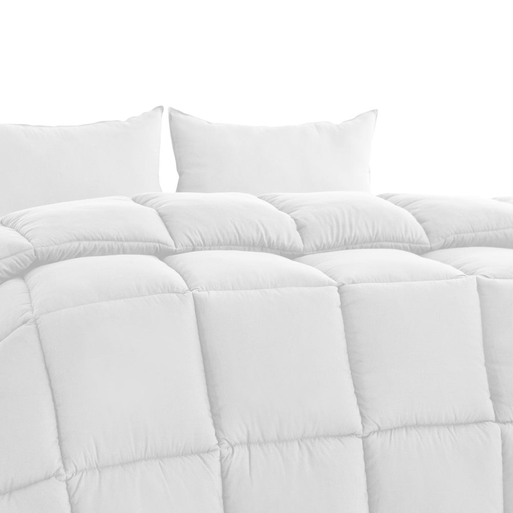 Royal Comfort 350GSM Luxury Soft Bamboo All-Seasons Quilt Duvet Queen White