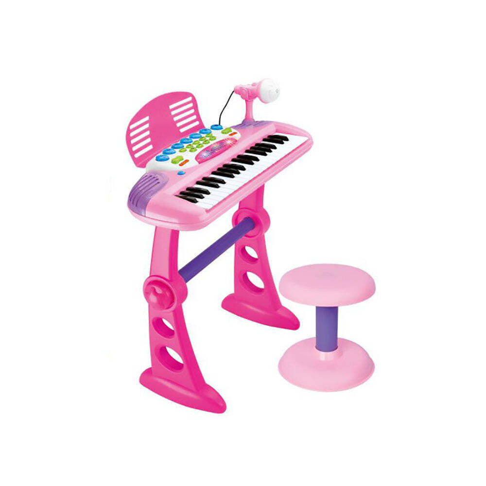 Lenoxx Children&#39;s Electronic Keyboard with Stand (Pink) Musical Instrument Toy