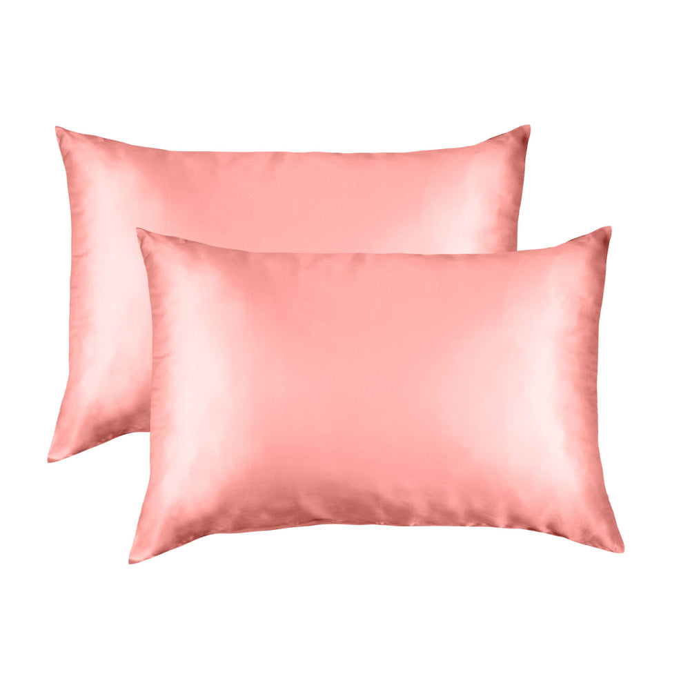 Royal Comfort Mulberry Soft Silk Hypoallergenic Pillowcase Twin Pack Standard Blush