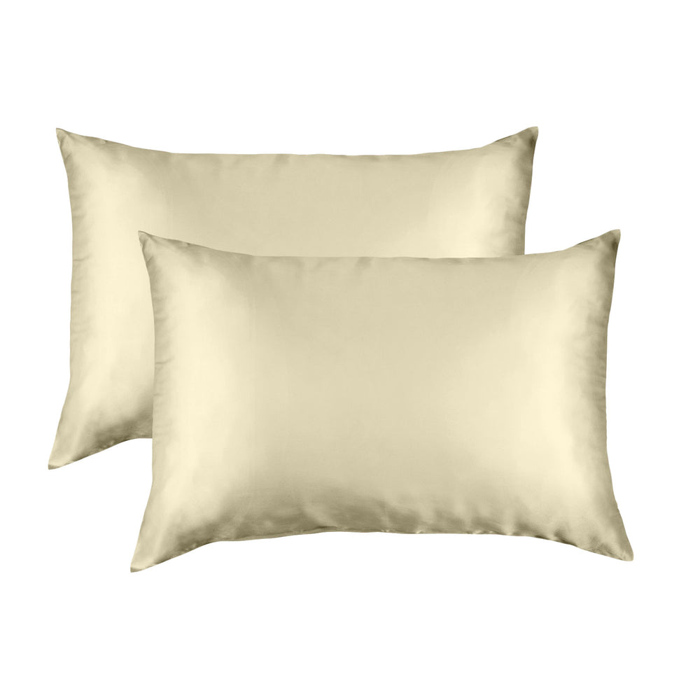 Royal Comfort Mulberry Soft Silk Hypoallergenic Pillowcase Twin Pack Standard Champagne