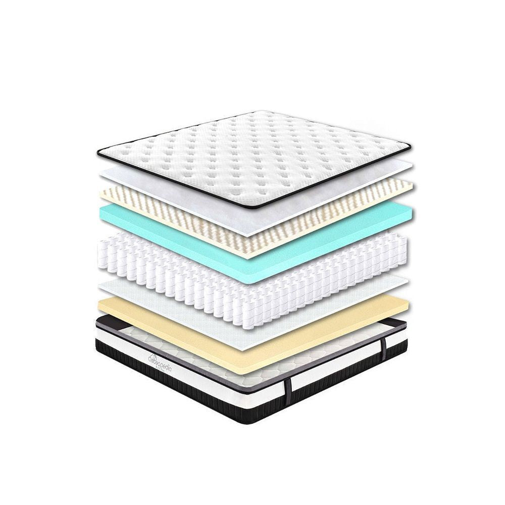 Osteopedic Euro Top Mattress Pocket Spring Medium EuroTop Hybrid Design Bed Queen White