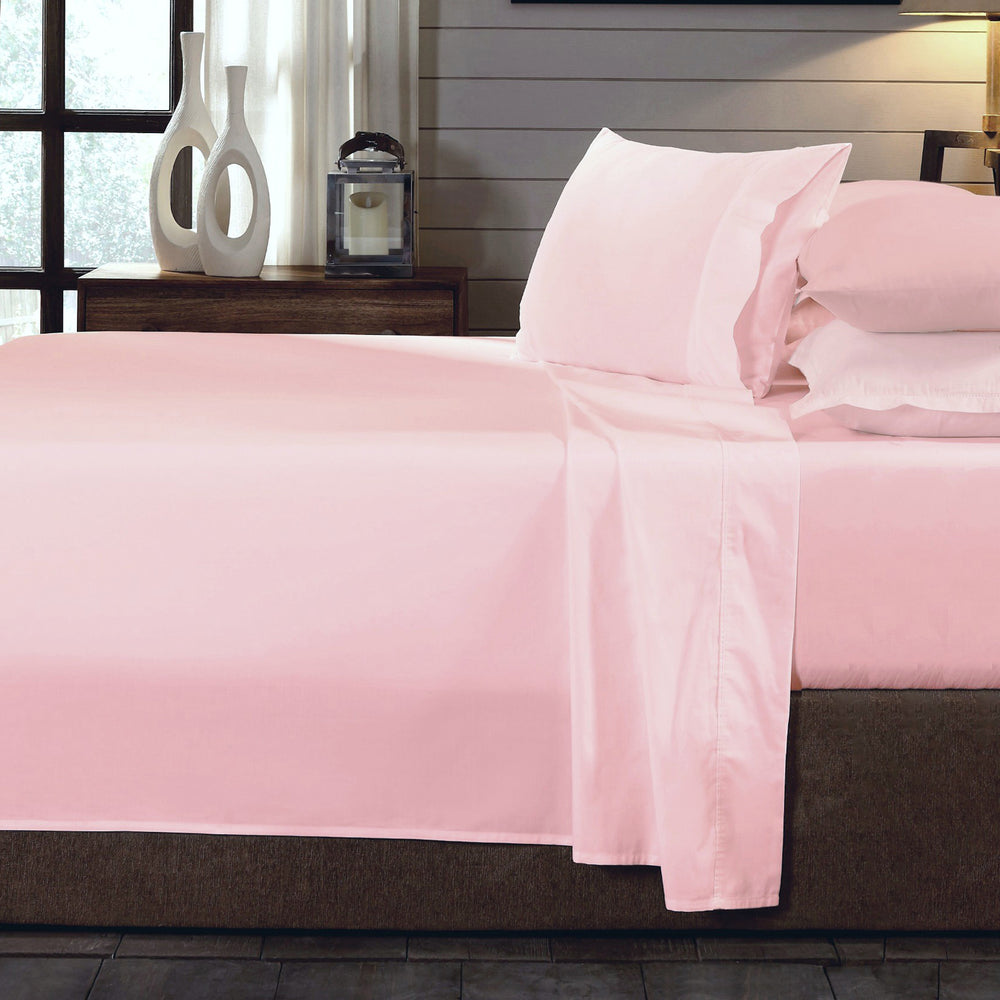 Royal Comfort 100% Pure Organic Cotton Sheet Set 4 Piece Luxury Bedding Double Blush
