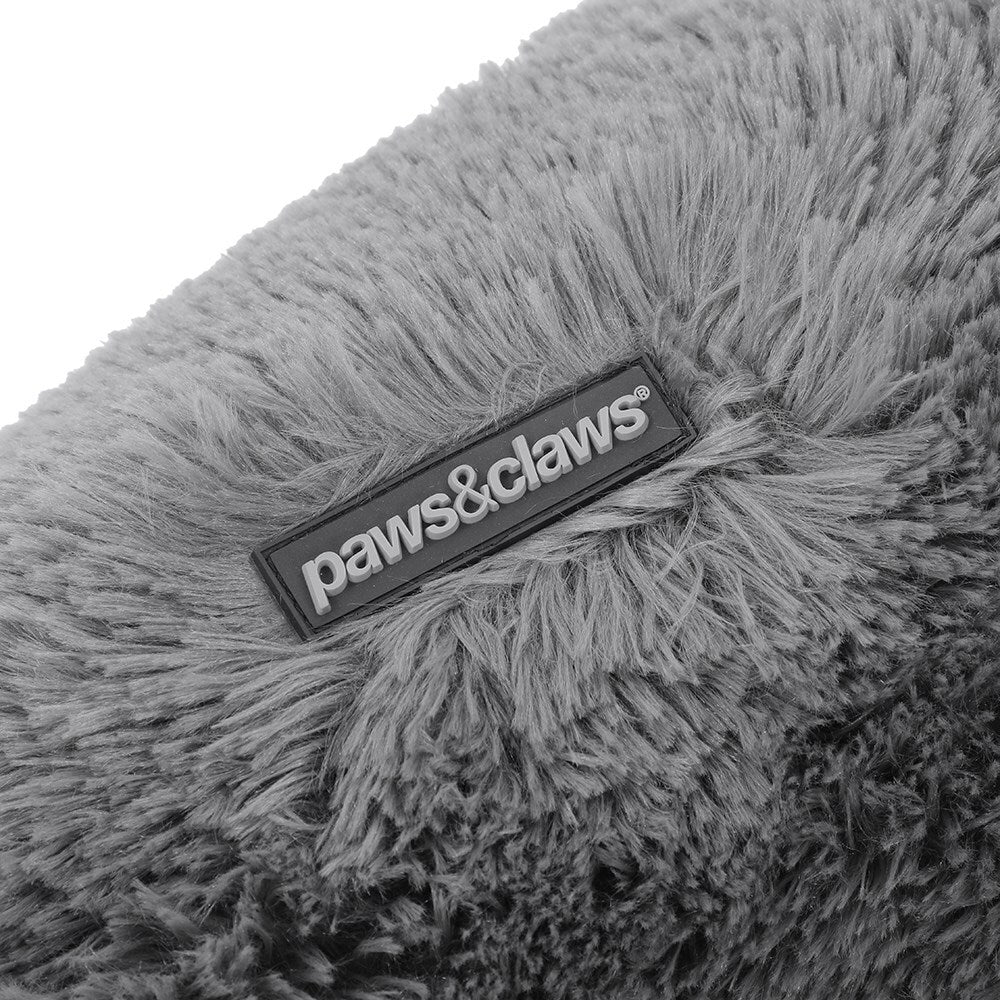 Paws N Claws Pets Calming Plush 102x89cm Lounger - Grey