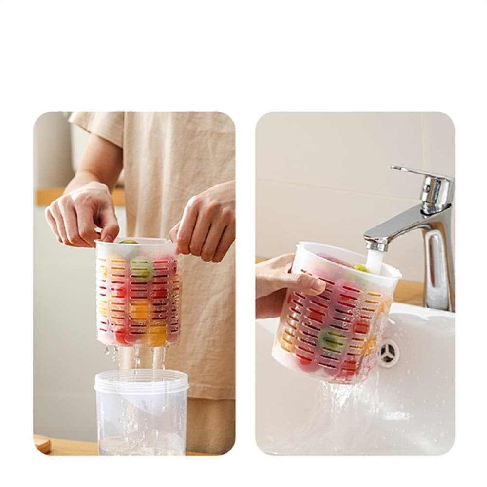 Fasola Fruit &amp; Veggie Snack Pot Airtight Fruit Storage Containers Salad Storage Cup 800ml 4Pack