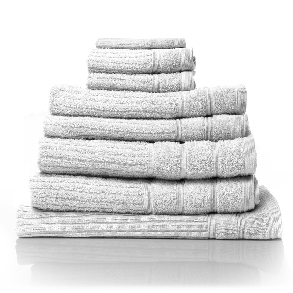 Royal Comfort Eden Cotton 600GSM Luxury Bath Towels Set 8 Piece White