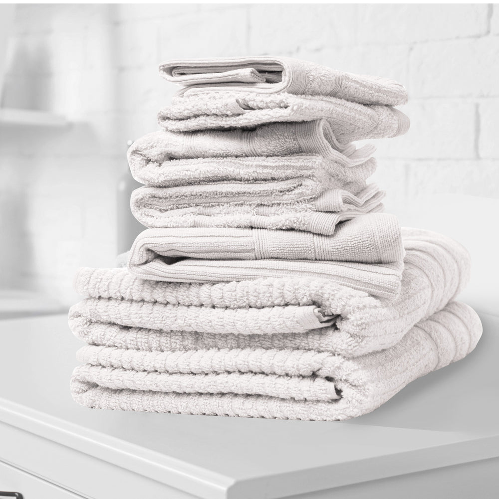 Royal Comfort Eden Cotton 600GSM Luxury Bath Towels Set 8 Piece White