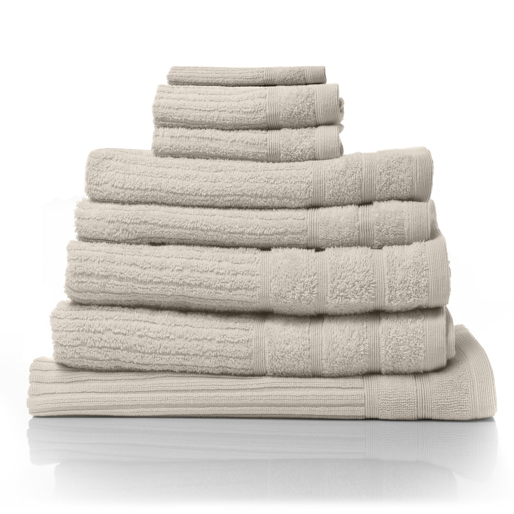Royal Comfort Eden Cotton 600GSM Luxury Bath Towels Set 8 Piece Beige