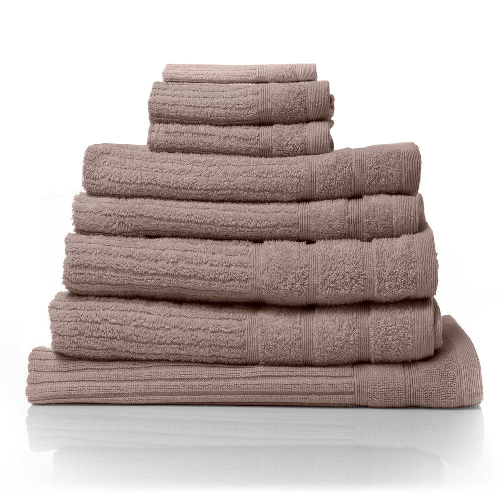Royal Comfort Eden Cotton 600GSM Luxury Bath Towels Set 8 Piece Rose