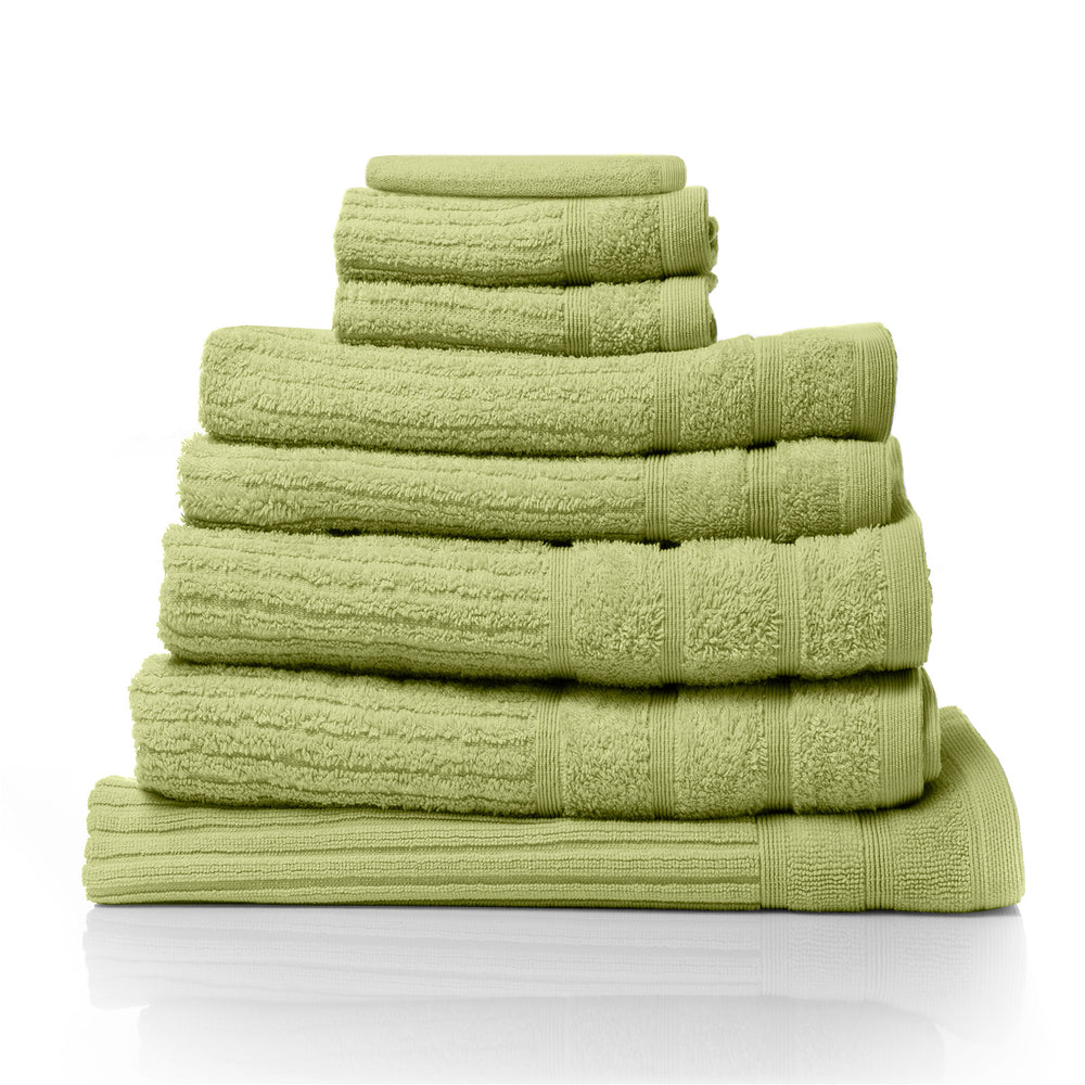 Royal Comfort Eden Cotton 600GSM Luxury Bath Towels Set 8 Piece Spearmint