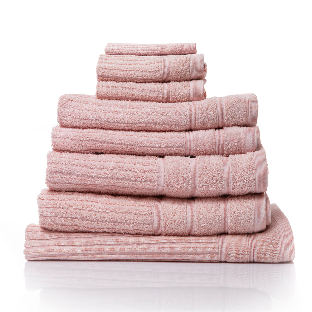 Royal Comfort Eden Cotton 600GSM Luxury Bath Towels Set 8 Piece Blush
