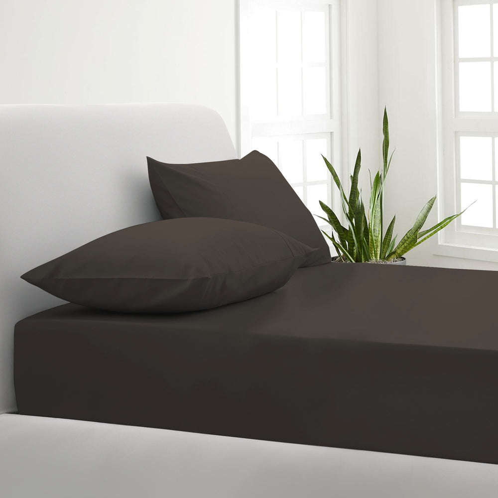 Park Avenue 1000TC Cotton Blend Sheet &amp; Pillowcases Set Hotel Quality Bedding Single Charcoal