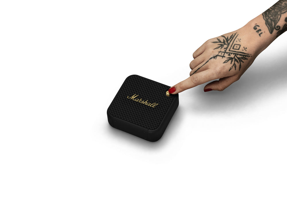 Marshall Willen Portable Wireless Bluetooth Speakers - Black &amp; Brass