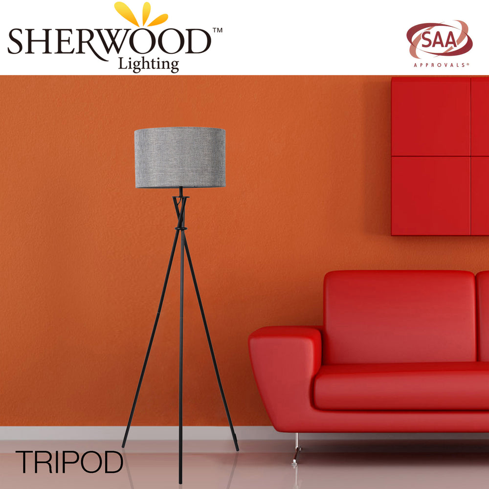 Sherwood Lighting Tripod Floor Lamp Grey