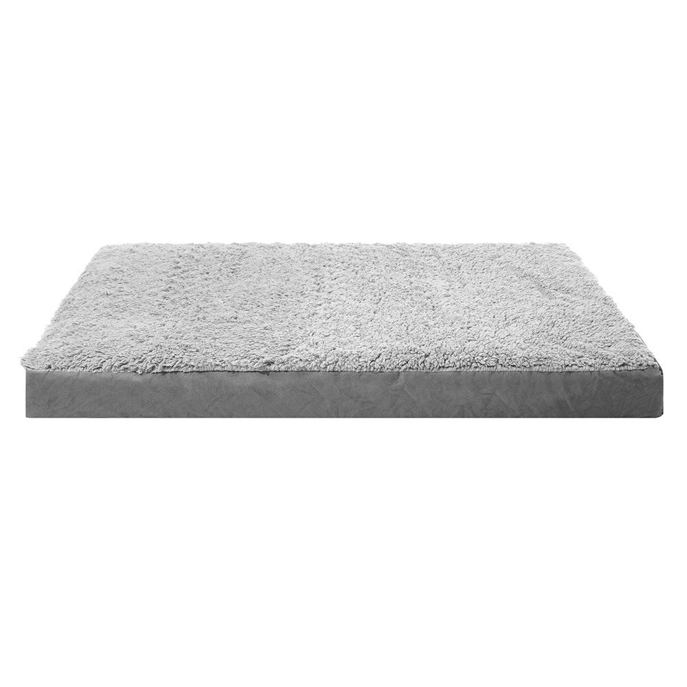 Paws &amp; Claws 100x10cm Orthopedic Pet/Dog/Cat Suede Bed - Grey