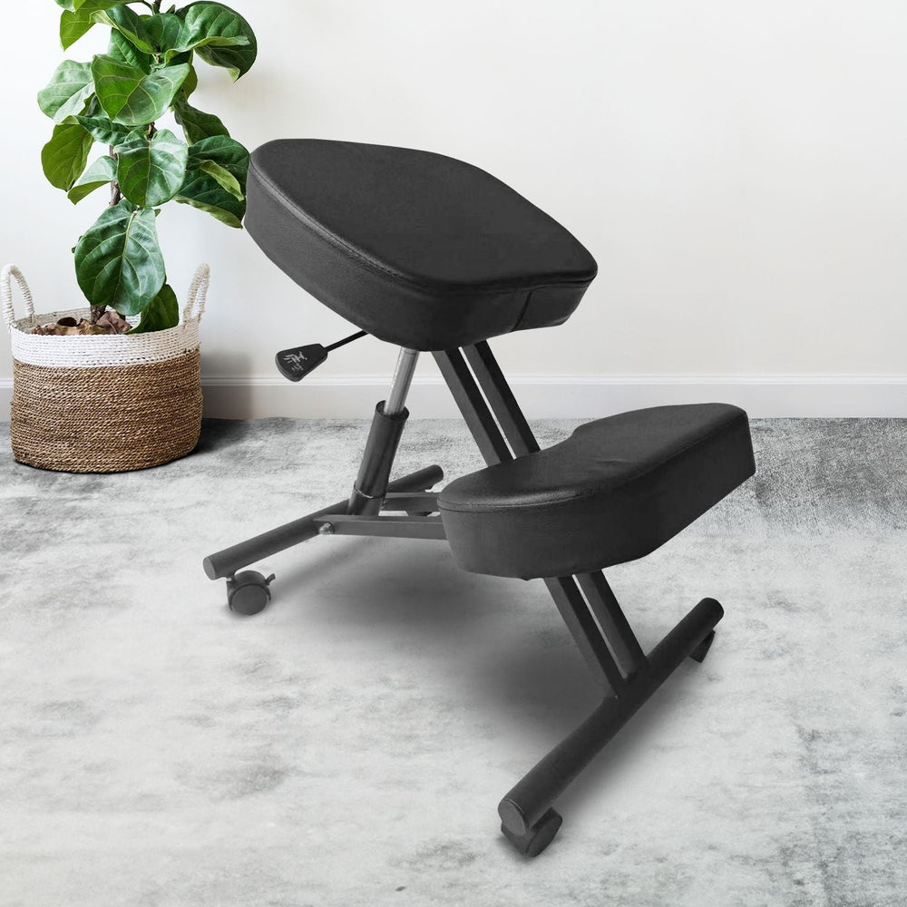 EKKIO Adjustable Ergonomic Kneeling Chair Stretch Stress Knee Office Seat Black