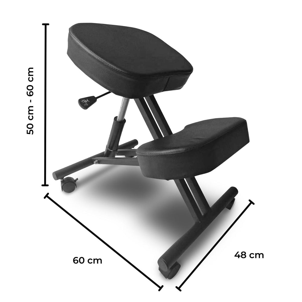 EKKIO Adjustable Ergonomic Kneeling Chair Stretch Stress Knee Office Seat Black