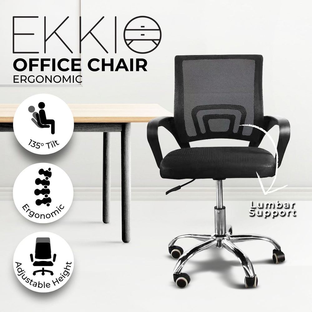 EKKIO Mesh Ergonomic Office Gaming Chair Mid Back Black