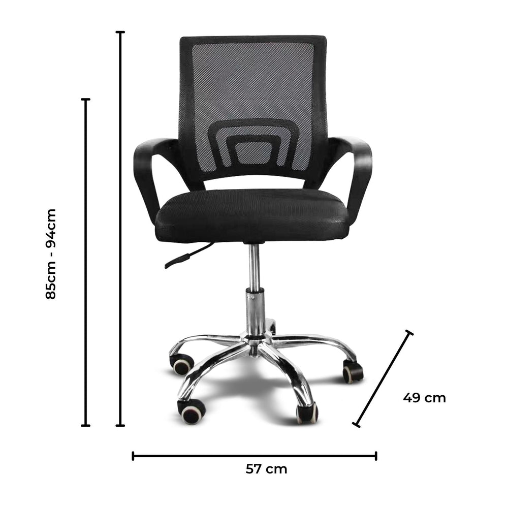 EKKIO Mesh Ergonomic Office Gaming Chair Mid Back Black