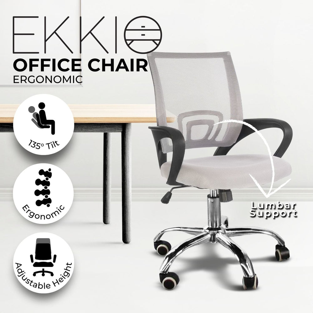 EKKIO Ergonomic Mid Back Mesh Executive Gaming Office Chair - Grey