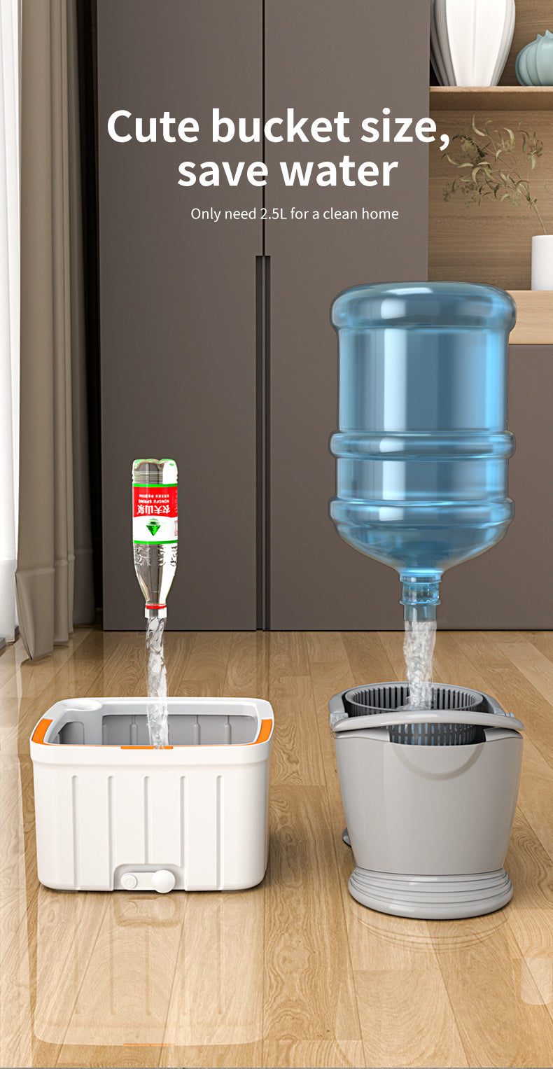 Clean Water Spin Mop and Bucket with 2x Microfibre 360 Degree Swivel Mop Heads - 2022