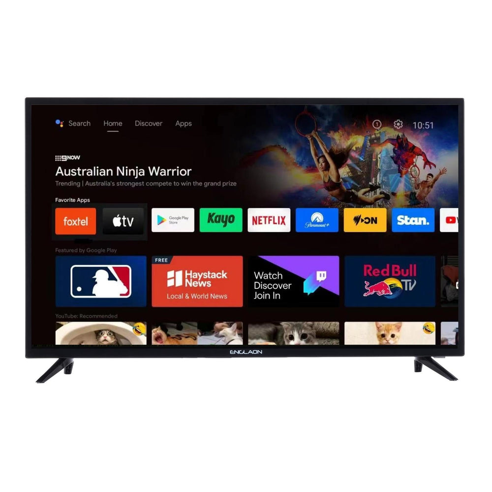 ENGLAON 32&#39;&#39; HD Smart 12V TV With Built-in Chromecast and Bluetooth Android 11