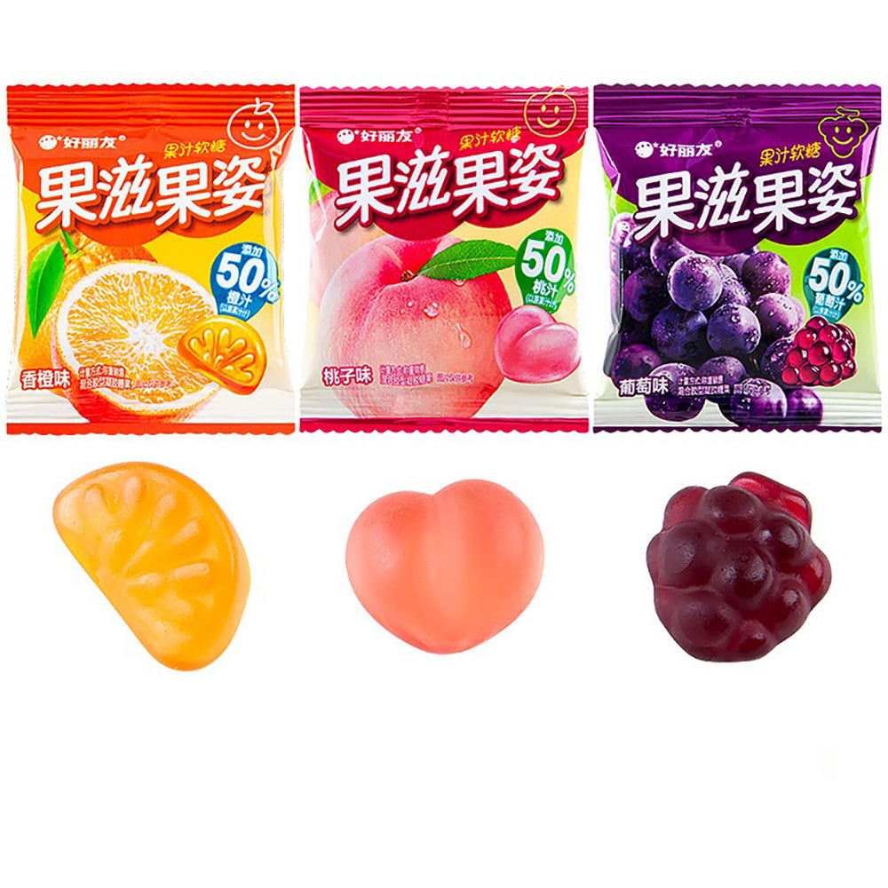 Orion Gummy Candy Grape Flavor - Soft Chewy Candy Snack 60g X3pack