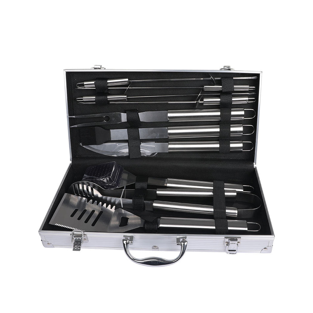 Moyasu 10Pcs BBQ Tool Set Stainless Steel Outdoor Barbecue accessory Grill Cook
