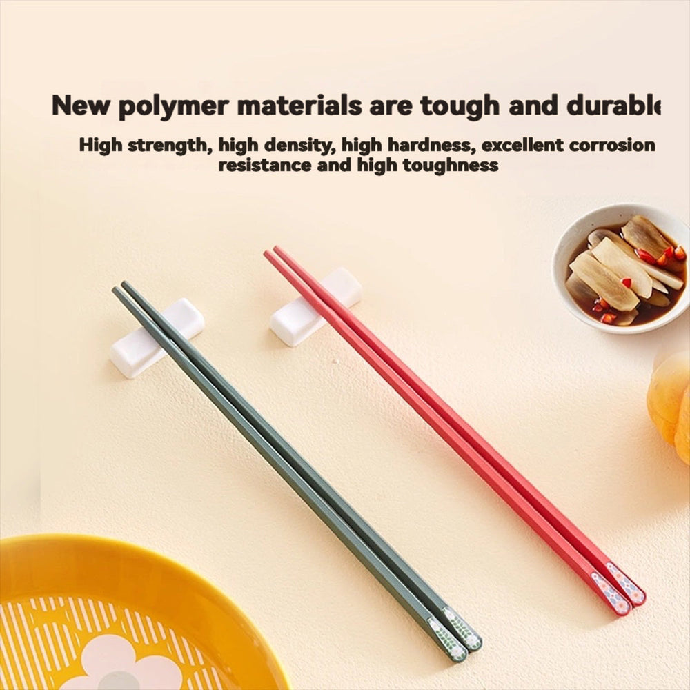 Lifease Cute Garden Reusable Non-slip Alloy Chopsticks Chinese Japanese Korean Chopsticks 5 Pairs X 2Pack