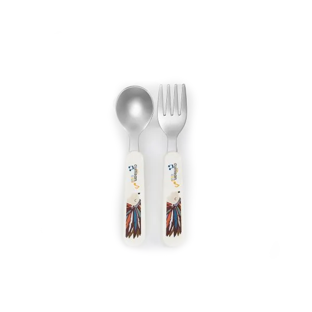 Cuitisan Infant Spoon &amp; Fork Set with Case Pink