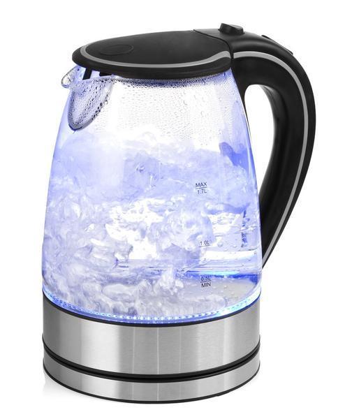 Pursonic Glass Kettle Electric LED Light Kitchen Water Jug Stainless Steel 1.7 Litre Blue LED