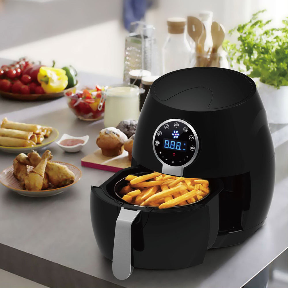 Kitchen Couture 5L Digital Air Fryer Low Fat Fast Cooking LCD Touch Screen 5 Litre Black