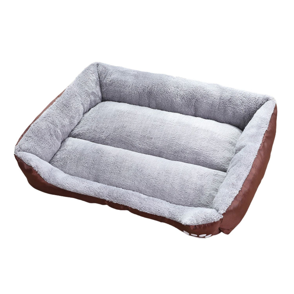 Floofi Dog Cat Calming Comfy Pet Bed Warm Soft Square Washable XL Size Coffee
