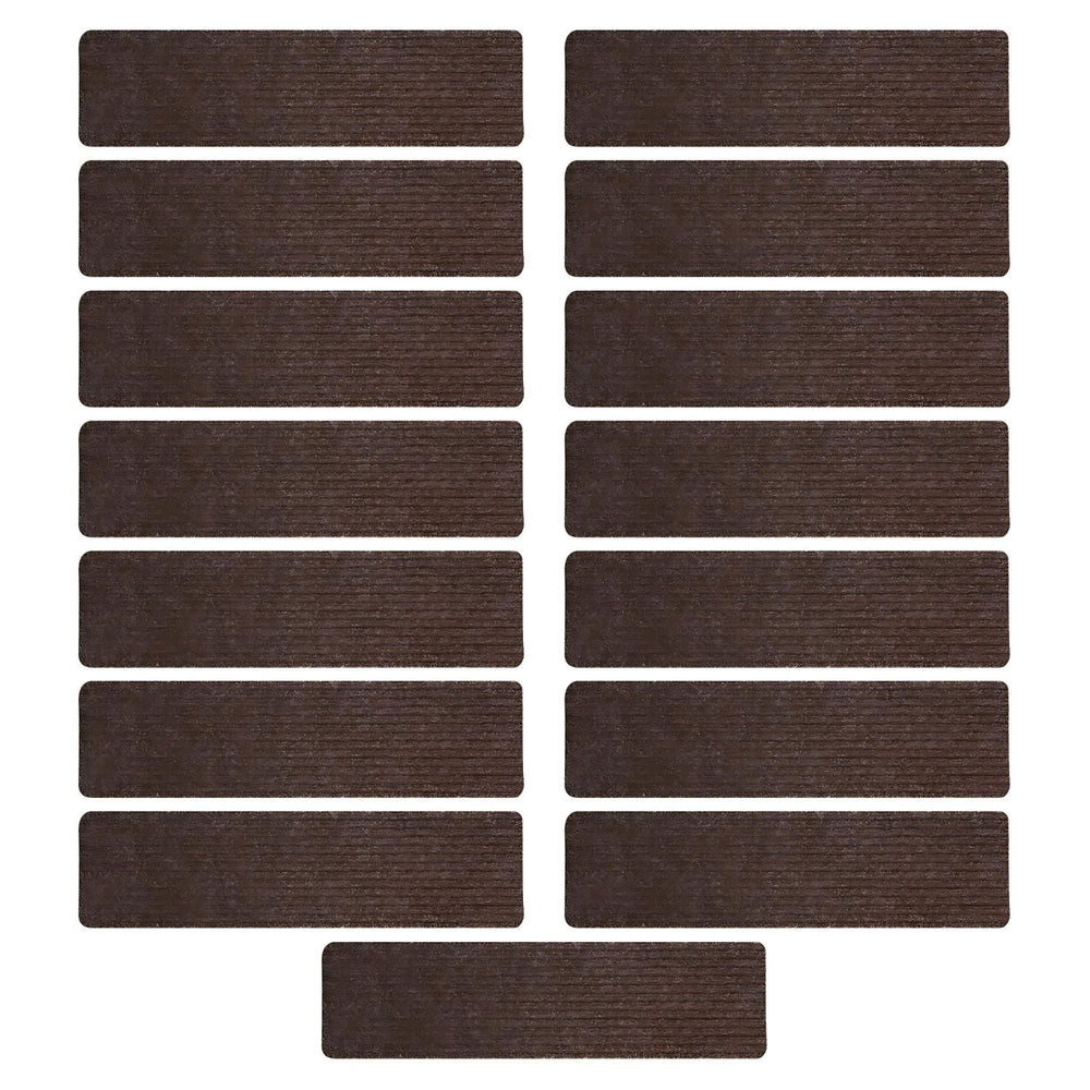 15pcs GOMINIMO Indoor Non Slip Rugs Carpet Stair Treads - Brown