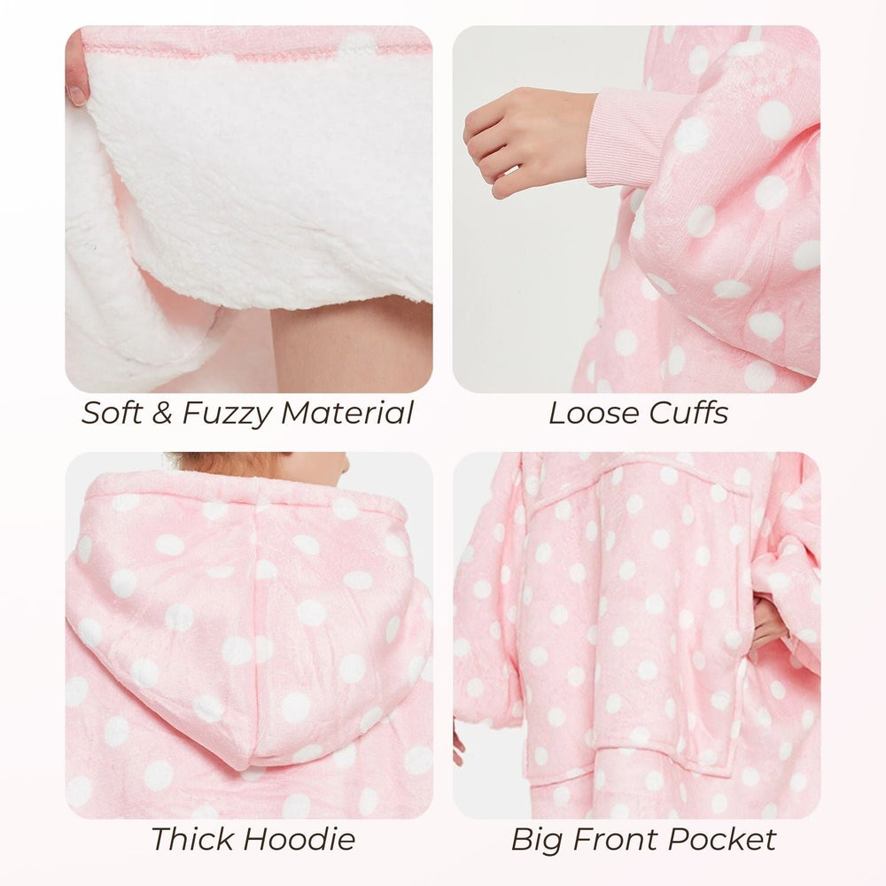 GOMINIMO Oversized Adult Blanket Hoodie Soft Comfy Fleece Warm Cherry Lemon