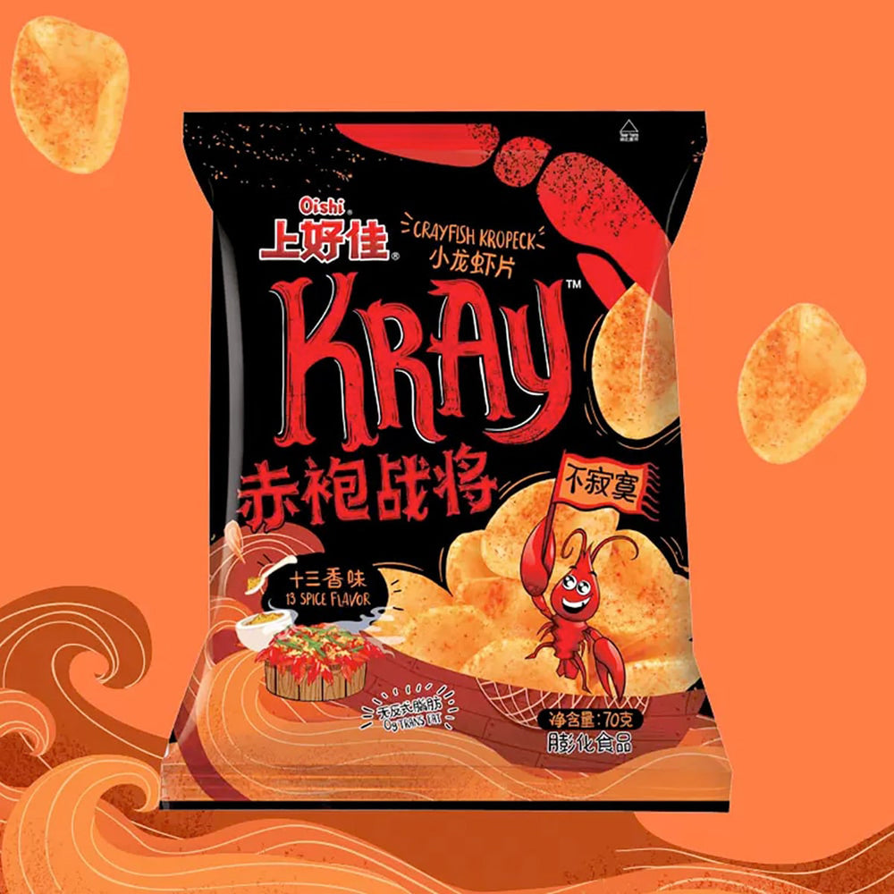 Oishi Spicy Crayfish Chips 70g X6Pack