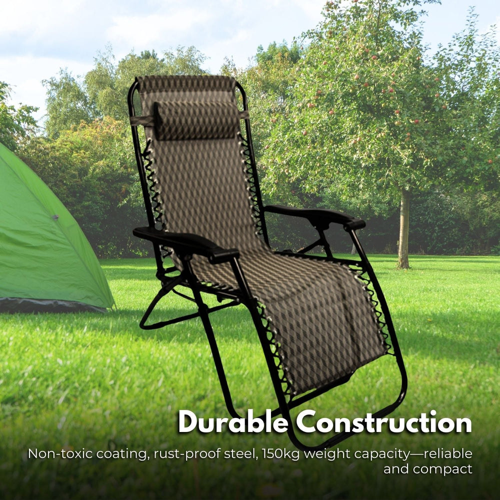 Kiliroo Outdoor Folding Reclining Camping Beach Chair with Breathable Mesh Argyle